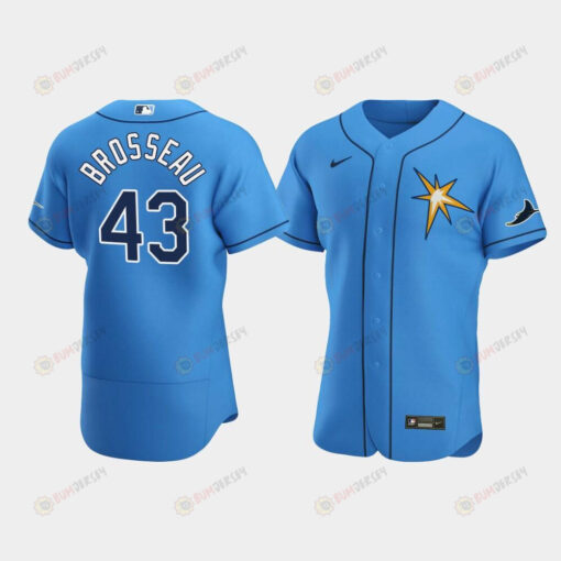 Men's Tampa Bay Rays 43 Mike Brosseau Light Blue Alternate Jersey Jersey