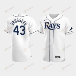 Men's Tampa Bay Rays 43 Mike Brosseau White Home Jersey Jersey
