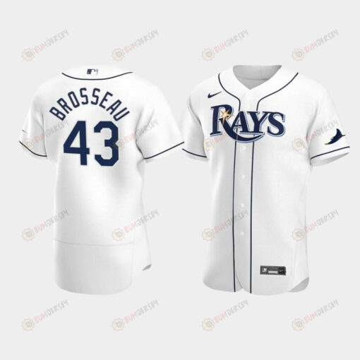 Men's Tampa Bay Rays 43 Mike Brosseau White Home Jersey Jersey