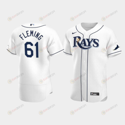 Men's Tampa Bay Rays 61 Josh Fleming White Home Jersey Jersey