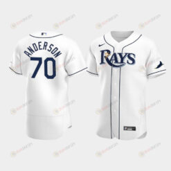Men's Tampa Bay Rays 70 Nick Anderson White Home Jersey Jersey