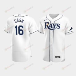 Men's Tampa Bay Rays Kevin Cash 16 Home White Jersey Jersey