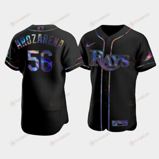 Men's Tampa Bay Rays Randy Arozarena 56 Black Holographic Golden Edition Jersey Jersey