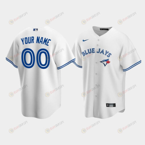 Men's Toronto Blue Jays 00 Custom White Home Jersey Jersey