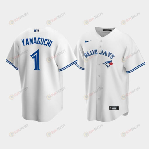 Men's Toronto Blue Jays 1 Shun Yamaguchi White Home Jersey Jersey