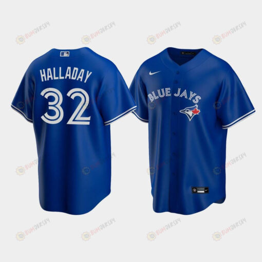 Men's Toronto Blue Jays 32 Roy Halladay Royal Alternate Jersey Jersey