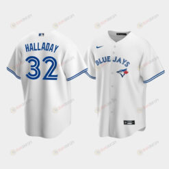 Men's Toronto Blue Jays 32 Roy Halladay White Home Jersey Jersey