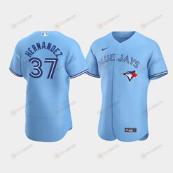 Men's Toronto Blue Jays 37 Teoscar Hernandez Powder Blue Alternate Jersey Jersey