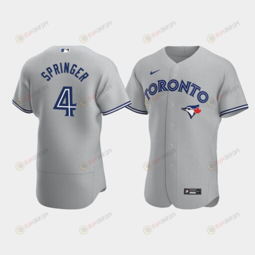 Men's Toronto Blue Jays 4 George Springer Gray Road Jersey Jersey