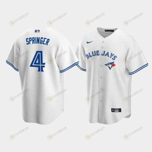 Men's Toronto Blue Jays 4 George Springer White Home Jersey Jersey