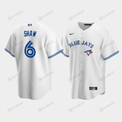 Men's Toronto Blue Jays 6 Travis Shaw White Home Jersey Jersey