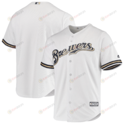 Men's White Milwaukee Brewers Home Official Cool Base Jersey Jersey