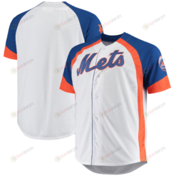 Men's White/Royal New York Mets Big & Tall Color Block Team Jersey Jersey