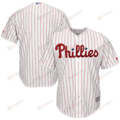 Men's White/Scarlet Philadelphia Phillies Home Official Cool Base Team Jersey Jersey