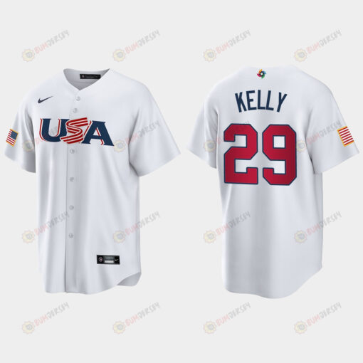 Merrill Kelly 29 USA 2023 World Baseball Classic USA Jersey - White