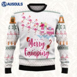 Merry Camping Flamingo Ugly Sweaters For Men Women Unisex