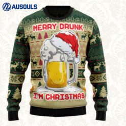 Merry Drunk Ugly Sweaters For Men Women Unisex