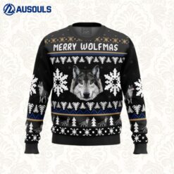 Merry Wolfmas Wolf Ugly Sweaters For Men Women Unisex
