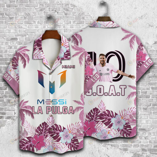 Messi GOAT Inter Miami 3D Print Hawaiian Shirt
