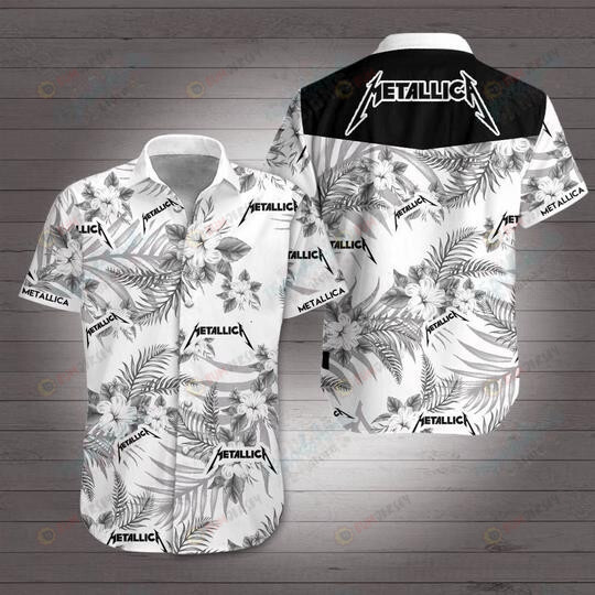 Metallica Us Black White Curved Hawaiian Shirt