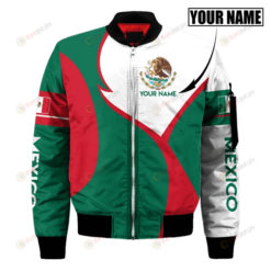 Mexico Football World Cup 2022 Bomber Jacket Flag And Coat Of Arm Custom Name