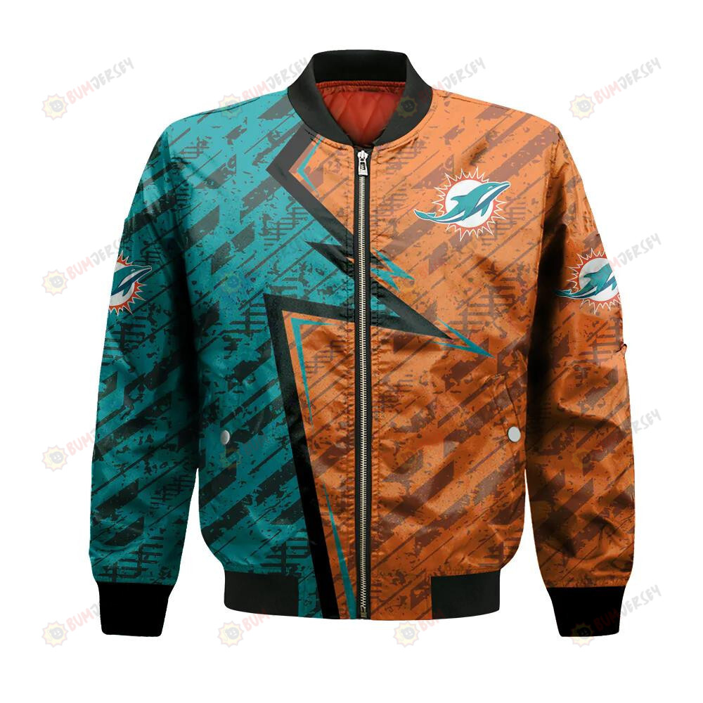 Miami Dolphins Bomber Jacket 3D Printed Abstract Pattern Sport