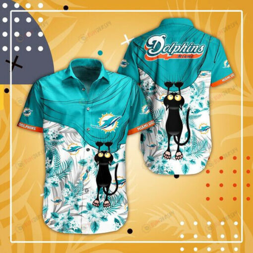 Miami Dolphins Cat ??3D Printed Hawaiian Shirt