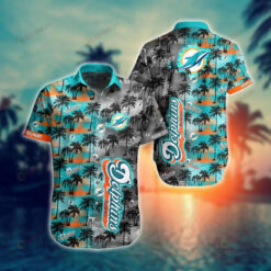 Miami Dolphins Curved Hawaiian Shirt Short Sleeve Style Short