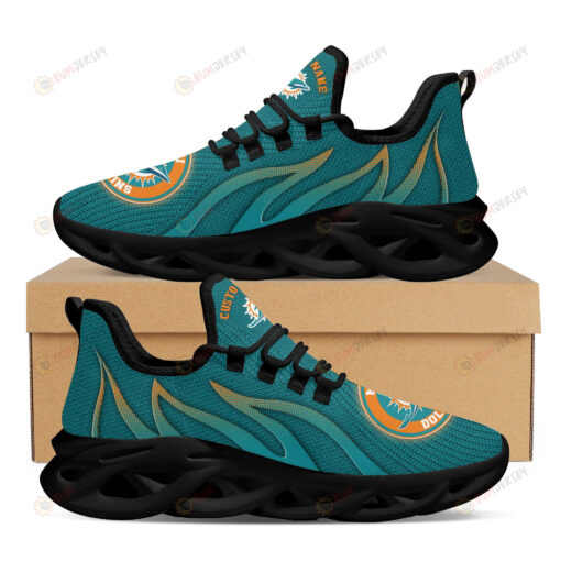 Miami Dolphins Custom Name Logo Pattern 3D Max Soul Sneaker Shoes