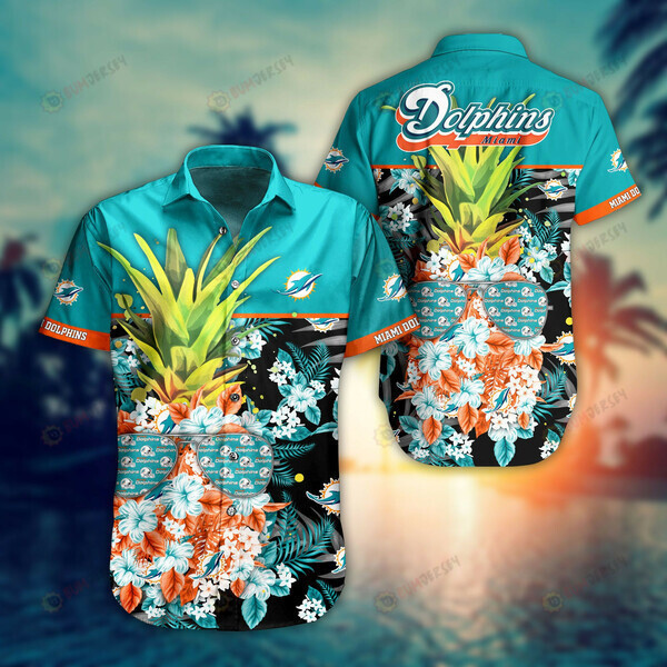Miami Dolphins Floral ??3D Printed Hawaiian Shirt