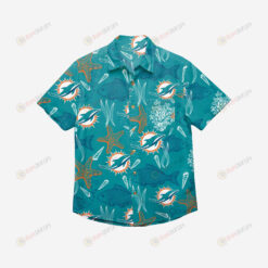 Miami Dolphins Floral Button Up Hawaiian Shirt