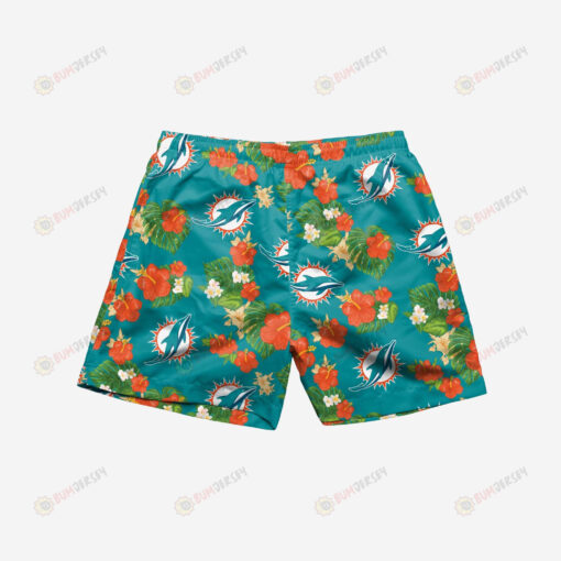 Miami Dolphins Floral Hawaiian Men Shorts Swim Trunks - Print Shorts