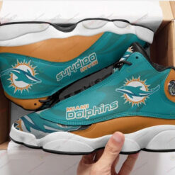 Miami Dolphins Football Team Form Air Jordan 13 Sneakers Sport Shoes