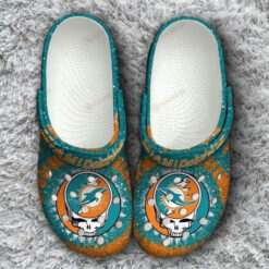 Miami Dolphins Grateful Dead Crocs Classic Clogs Shoes - AOP Clog