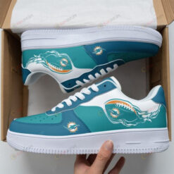 Miami Dolphins Green/White Logo Air Force 1 Shoes Sneaker