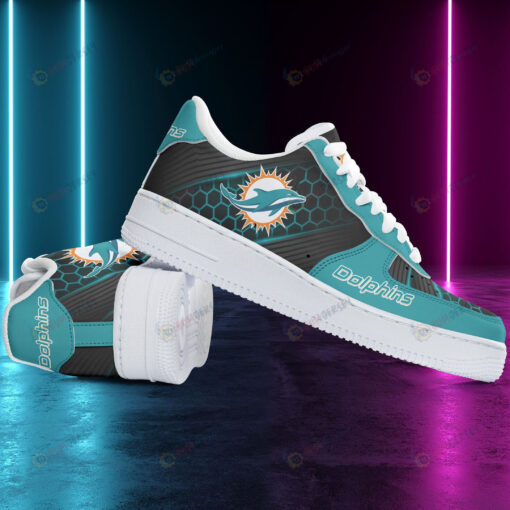 Miami Dolphins Logo Beehive Pattern Air Force 1 Printed