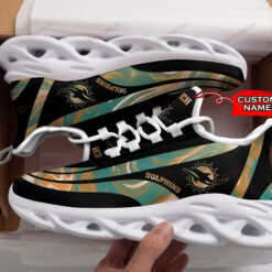 Miami Dolphins Logo Color Stripe Pattern Custom Name 3D Max Soul Sneaker Shoes