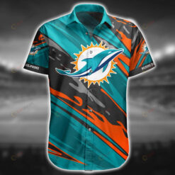 Miami Dolphins Logo Curved Hawaiian Shirt NFL