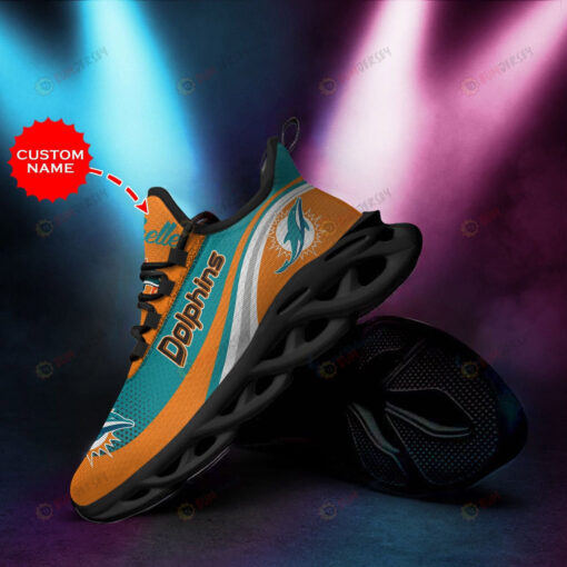 Miami Dolphins Logo Custom Name 3D Max Soul Sneaker Shoes