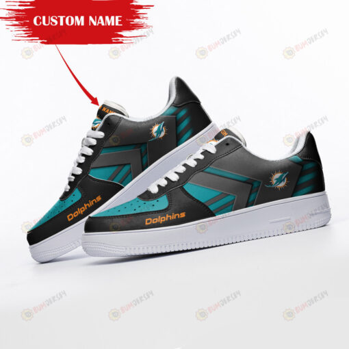 Miami Dolphins Logo Custom Name Air Force 1 Printed In Green