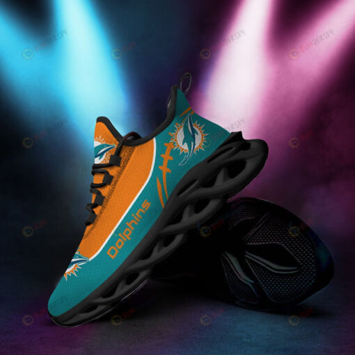 Miami Dolphins Logo Custom Name Orange Jade 3D Max Soul Sneaker Shoes