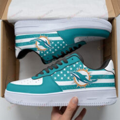 Miami Dolphins Logo In US Flag Pattern Air Force 1 Shoes Sneaker