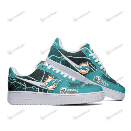 Miami Dolphins Logo Lightning Pattern Air Force 1 Printed