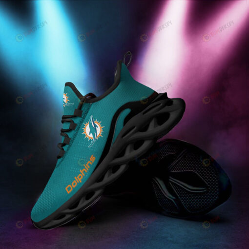 Miami Dolphins Logo Pattern 3D Max Soul Sneaker Shoes In Aqua