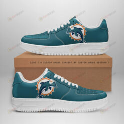 Miami Dolphins Logo Pattern Air Force 1 Printed In Aqua Green