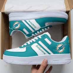 Miami Dolphins Logo Pattern Air Force 1 Printed In Aqua White