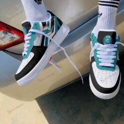 Miami Dolphins Logo Pattern Air Force 1 Printed In Black Aqua