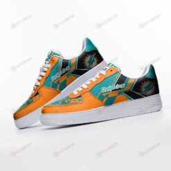 Miami Dolphins Logo Pattern Aqua Orange Air Force 1 Printed