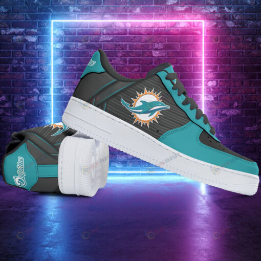 Miami Dolphins Logo Pattern Black Aqua Blue Air Force 1 Printed