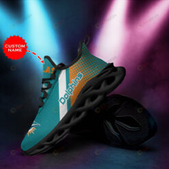 Miami Dolphins Logo Teal Orange Custom Name 3D Max Soul Sneaker Shoes